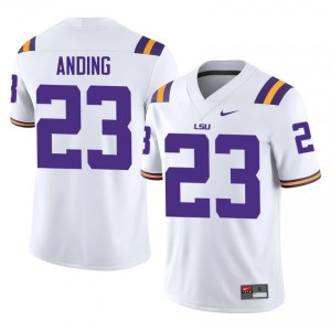 Aidan Anding #23 LSU Tigers White Men Breathable Jersey | High-Quality College Football Wear J54H6s77
