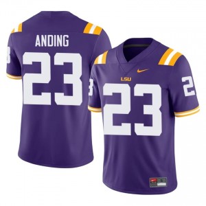 Aidan Anding #23 Fighting Tigers Purple Men Lightweight Jersey | Tailored NCAA Football Merchandise 7MAd7672