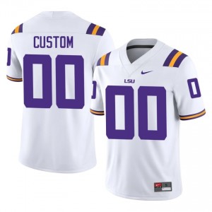 Custom #00 LSU Tigers White Men Embroidery Jersey | Highly Sought?After College Football Wear 4202AB75