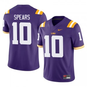 Dashawn Spears #10 LSU Tigers Purple Men Mesh Jersey | Pro-Grade SEC Football Gear LQ22j068