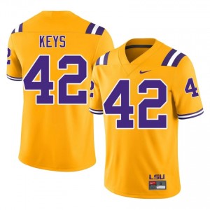 Davhon Keys #42 LSU Gold Men Stitch Jersey | 2062 High School Football Merch 511HdH48