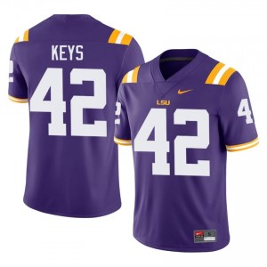 Davhon Keys #42 LSU Tigers Purple Men Mesh Jersey | Authenticity SEC Football Apparel Hi5E8p29