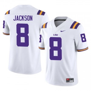 Ja'Keem Jackson #8 LSU Tigers White Men Mesh Jersey | Elite Thread SEC Football Edition 286hdr68