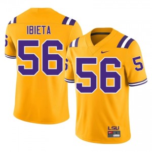 Jake Ibieta #56 LSU Tigers Gold Men Mesh Jersey | Limited SEC Football Apparel d7170621