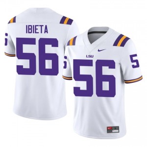 Jake Ibieta #56 LSU Tigers White Men Breathable Jersey | Elite Thread College Football Uniform 0D53m128
