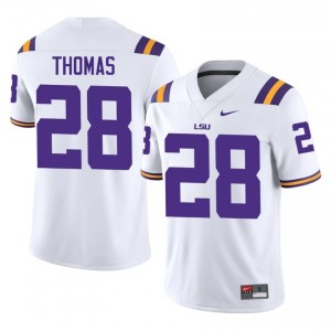 Jhase Thomas #28 Fighting Tigers White Men Stitched Jersey | Exclusive NCAA Football Merchandise 245H1717