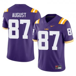 Joey August #87 LSU Purple Men Performance Jersey | Tailored High School Football Edition 8P67u195