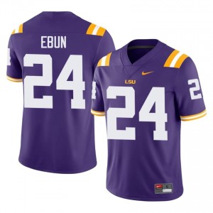 Joseph Ebun #24 LSU Tigers Purple Men Breathable Jersey | Durable College Football Edition 280L0665
