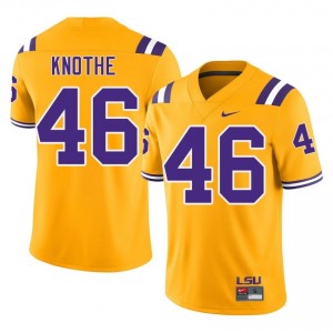 Seth Knothe #46 LSU Tigers Gold Men Tackle Twill Jersey | Elite SEC Football Merchandise J7SwfJ15