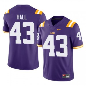 Silas Hall #43 Geaux Tigers Purple Men Sewn Jersey | Gameday University Football Gear strKvA13
