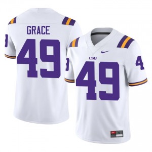 Theo Grace #49 LSU White Men Performance Jersey | Genuine High School Football Merchandise 4p23mf87