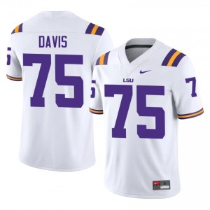 Weston Davis #75 LSU Tigers White Men Tackle Twill Jersey | Gameday SEC Football Edition 0b37y336