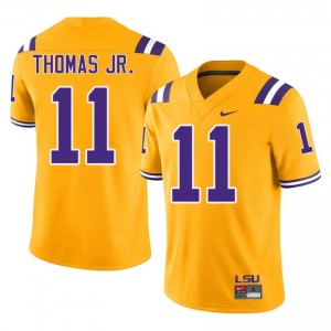 Brian Thomas Jr. #11 Geaux Tigers Gold Men Moisture Wicking Jersey | 2026 University Football Merchandise m5qSA649