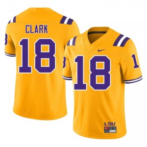 Damone Clark #18 Geaux Tigers Gold Men Moisture Wicking Jersey | Standout University Football Wear lf305y54