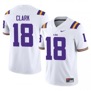 Damone Clark #18 LSU Tigers White Men Tackle Twill Jersey | Timeless SEC Football Merchandise 5Dn73W79
