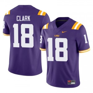 Damone Clark #18 LSU Tigers Purple Men Embroidery Jersey | Highly Sought?After College Football Merch K43iA787