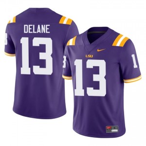 Faheem Delane #13 Geaux Tigers Purple Men Sewn Jersey | Exclusive University Football Wear DR434t18