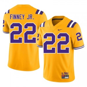 Havon Finney Jr. #22 Geaux Tigers Gold Men Moisture Wicking Jersey | Premium University Football Apparel NUEWB342