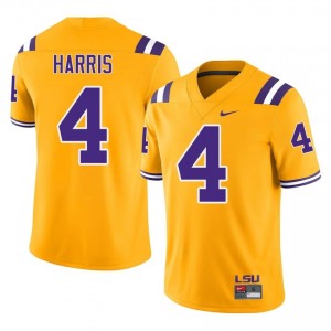 Jackson Harris #4 LSU Gold Men Performance Jersey | Classic High School Football Wear 054p8111