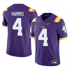 Jackson Harris #4 LSU Tigers Purple Men Tackle Twill Jersey | Iconic SEC Football Merch o411y685