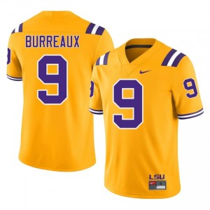 Joe Burrow Burreaux #9 LSU Tigers Gold Men Tackle Twill Jersey | Fresh SEC Football Uniform 60nvR711