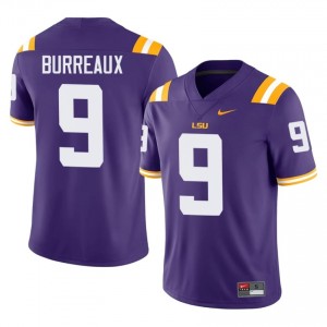 Joe Burrow Burreaux #9 Fighting Tigers Purple Men Stitched Jersey | Pro-Grade NCAA Football Wear 1WC41a39