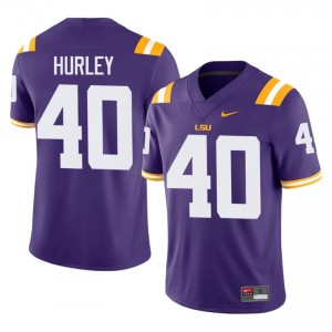 John Hurley #40 LSU Tigers Purple Men Tackle Twill Jersey | High-Quality SEC Football Edition Tn248693