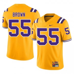 Lamar Brown #55 LSU Gold Men Performance Jersey | Elite High School Football Apparel i02Fl161