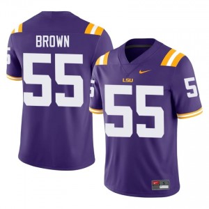 Lamar Brown #55 LSU Tigers Purple Men Tackle Twill Jersey | 2045 SEC Football Gear L5R03C75