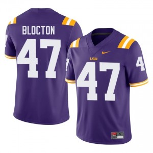 Malik Blocton #47 LSU Tigers Purple Men Breathable Jersey | Timeless College Football Merchandise hxU0MJ21