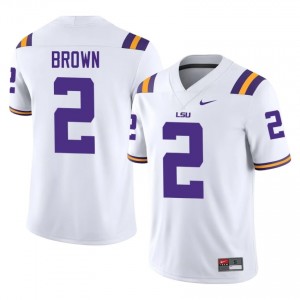 Tre' Brown #2 LSU Tigers White Men Embroidery Jersey | Replica College Football Apparel 7R4g0684