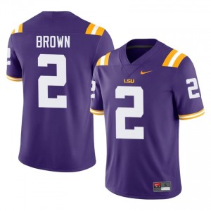 Tre' Brown #2 Fighting Tigers Purple Men Stitched Jersey | Authenticity NCAA Football Uniform 17v1na68