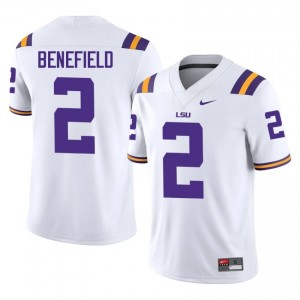 Ty Benefield #2 Fighting Tigers White Men Stitched Jersey | Essential NCAA Football Merch vb205455