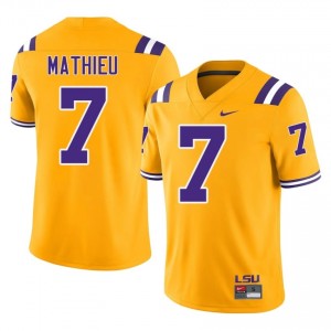 Tyrann Mathieu #7 LSU Gold Men Stitch Jersey | Licensed High School Football Uniform y560V135