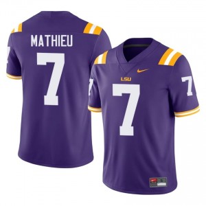Tyrann Mathieu #7 LSU Tigers Purple Men Mesh Jersey | Replica SEC Football Wear o8Qe7074