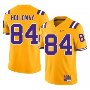 Tyree Holloway #84 LSU Tigers Gold Men Breathable Jersey | Durable College Football Wear BWPh7G39