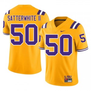 William Satterwhite II #50 LSU Gold Men Stitch Jersey | Gameday High School Football Merchandise i55E5W81