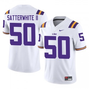 William Satterwhite II #50 Geaux Tigers White Men Sewn Jersey | Premium University Football Merch Vy488773