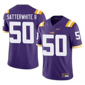 William Satterwhite II #50 LSU Tigers Purple Men Mesh Jersey | Authentic SEC Football Edition 41i5n687