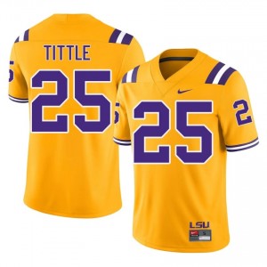Y.A. Tittle #25 LSU Tigers Gold Men Tackle Twill Jersey | Genuine SEC Football Apparel N7Y8i440