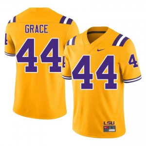 Zach Grace #44 LSU Tigers Gold Men Mesh Jersey | Alumni SEC Football Apparel 05266732