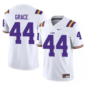 Zach Grace #44 LSU Tigers White Men Breathable Jersey | Fresh College Football Uniform 08b67214