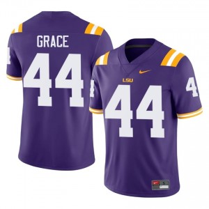 Zach Grace #44 Fighting Tigers Purple Men Lightweight Jersey | Officially Licensed NCAA Football Gear 4m0BT450