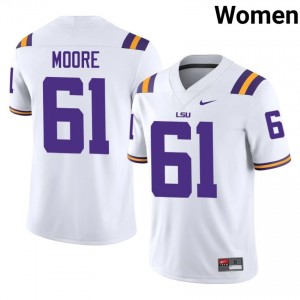 Braelin Moore #61 LSU White Women Performance Jersey | Elite High School Football Edition 5B4g8B83