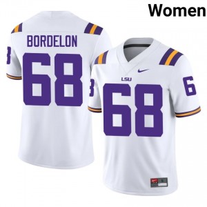 Brett Bordelon #68 LSU Tigers White Women Mesh Jersey | Pro-Grade SEC Football Merch 3u82Xy56