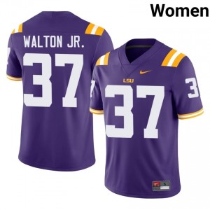 Craig Walton Jr. #37 Geaux Tigers Purple Women Moisture Wicking Jersey | Pro-Grade University Football Uniform rhUkLU52