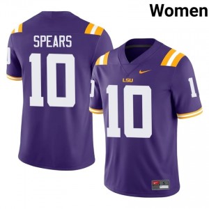Dashawn Spears #10 LSU Purple Women Performance Jersey | Licensed High School Football Merch 5C787072
