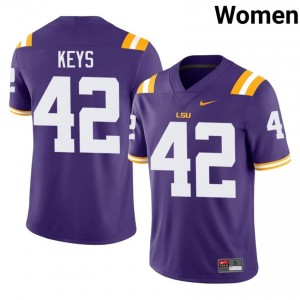 Davhon Keys #42 LSU Purple Women Performance Jersey | Highly Sought?After High School Football Wear 8105hr80
