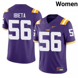 Jake Ibieta #56 LSU Tigers Purple Women Tackle Twill Jersey | Durable SEC Football Merch 7BO1B853
