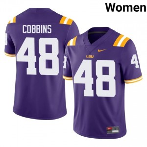 Kolaj Cobbins #48 LSU Purple Women Stitch Jersey | Essential High School Football Edition j80Q3g44